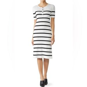 Slate & Willow Black and White Striped Henley Midi Dress size XL
